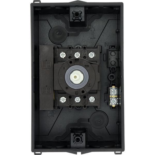 Safety switch, P1, 25 A, 3 pole, 1 N/O, 1 N/C, Emergency switching off function, With red rotary handle and yellow locking ring, Lockable in position image 52