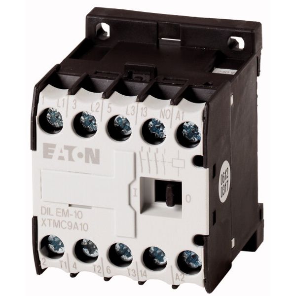 Contactor, 380 V 50 Hz, 440 V 60 Hz, 3 pole, 380 V 400 V, 4 kW, Contacts N/O = Normally open= 1 N/O, Screw terminals, AC operation image 1