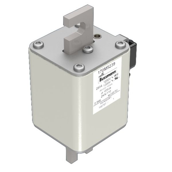 Fuse-link, high speed, 280 A, AC 1250 V, size 2, 61 x 77 x 138 mm, aR, DIN, IEC, single indicator image 3