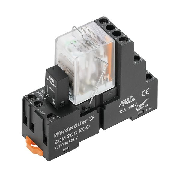Relay module, 24 V AC, red LED, 2 CO contact (AgNi flash gold-plated)  image 2