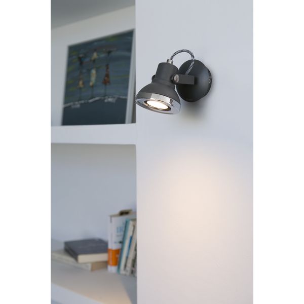 RING-1 GREY WALL LAMP 1 X GU10 LED 8W image 1