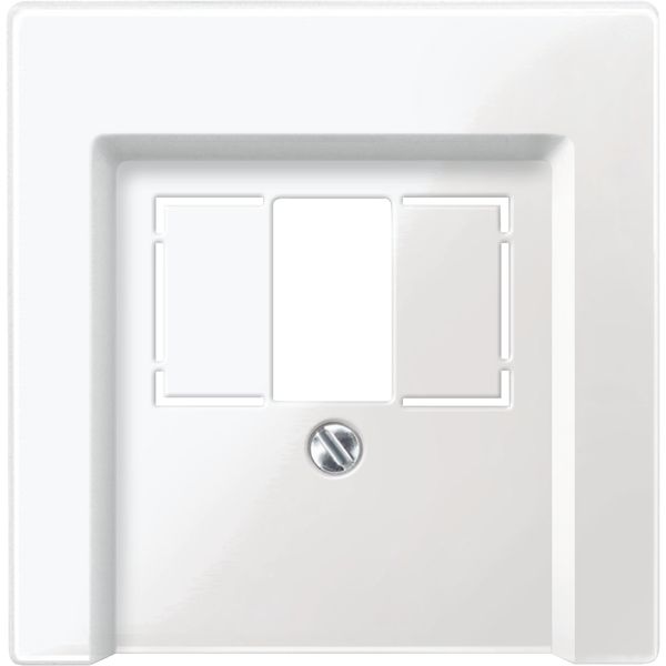 Central plate with square opening, polar white, glossy, System M image 4