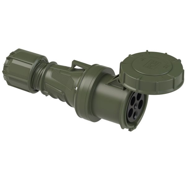 CEE-connector 63A 5p 6h IP67  bronze green TWIST image 1