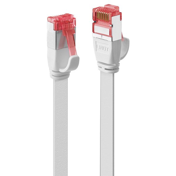 3m Cat.6 U/FTP Flat Network Cable, White RJ45, M/M, 250MHz, copper, 32AWG image 1