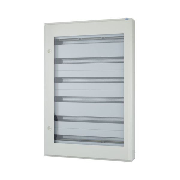 Complete surface-mounted flat distribution board with window, white, 33 SU per row, 6 rows, type C image 4