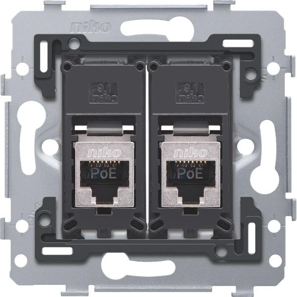 2 RJ45 connections STP Cat. 5E, PoE++ ready, flat model, incl. base 71 image 1