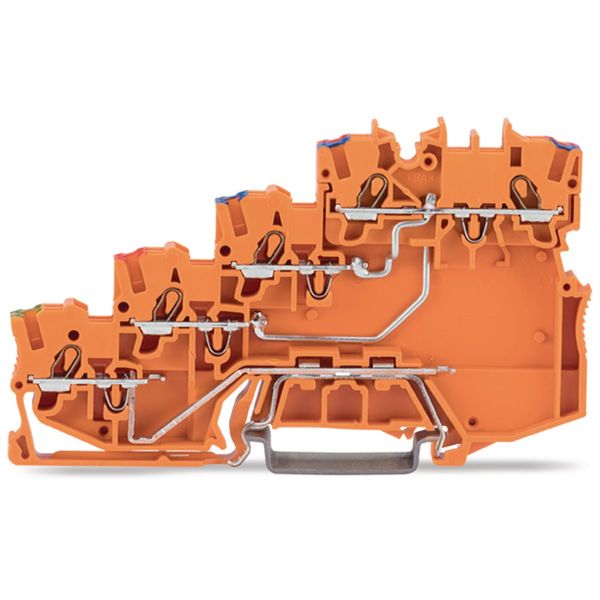 2000-5477 4-conductor sensor supply terminal block; with ground contact; with colored conductor entries image 2