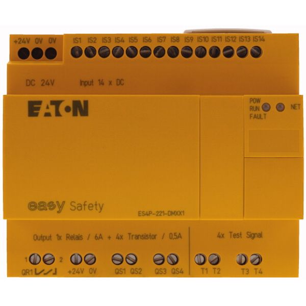 Safety relay, 24 V DC, 14DI, 4DO-Trans, 1DO relay, display, easyNet image 2