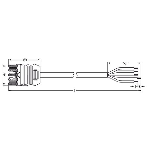 pre-assembled connecting cable;Eca;Socket/open-ended;red image 4