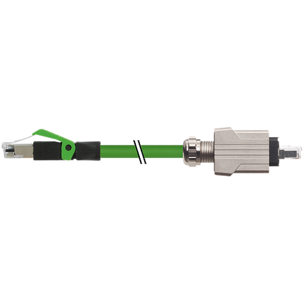 RJ45 PushPull male 0°/ RJ45 0° PUR 1x4xAWG22 shielded gn+dragch 0.6m image 1