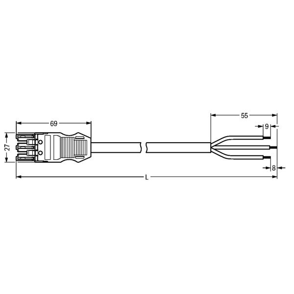 pre-assembled connecting cable;Eca;Socket/open-ended;black image 4