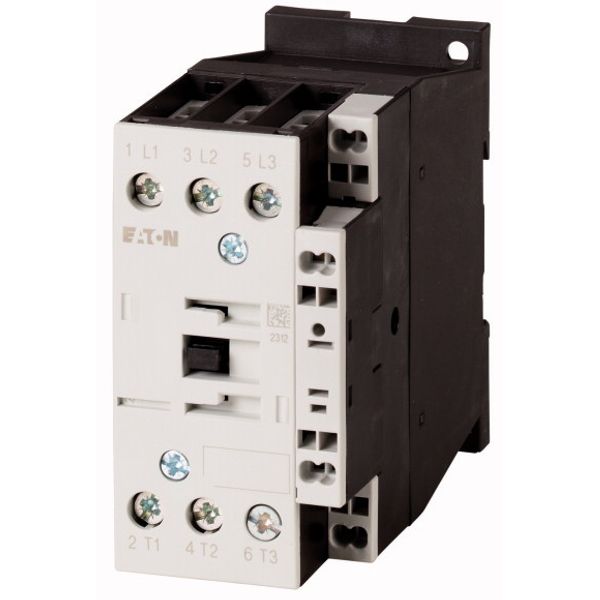 Contactor, 3 pole, 380 V 400 V 15 kW, 1 NC, RDC 240: 200 - 240 V DC, DC operation, Spring-loaded terminals image 1