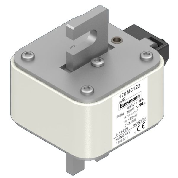 Fuse-link, high speed, 900 A, AC 1000 V, size 3, 76 x 90 x 141 mm, aR, IEC, single indicator image 3