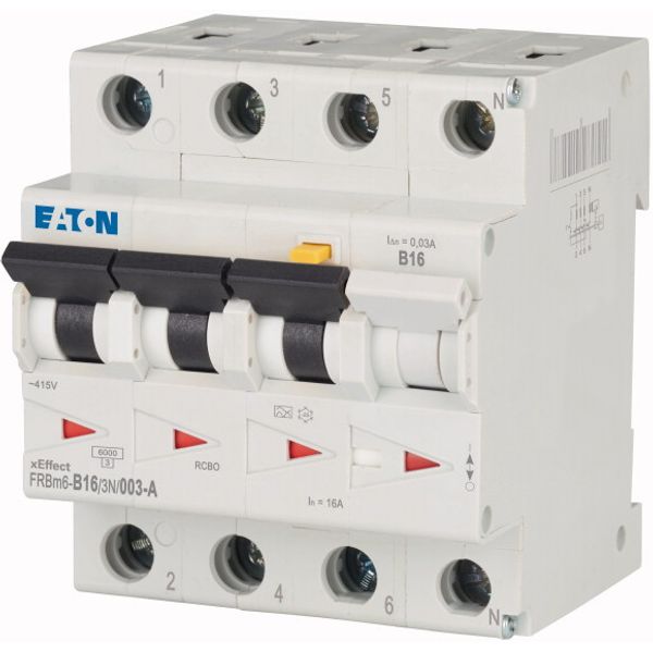 RCD/MCB combination, 16 A, 30 mA, MCB trip characteristic: B, 3p+N, RCD trip characteristic: A image 2