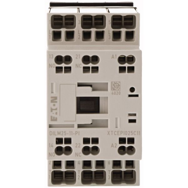 Contactor, 3 pole, 380 V 400 V 11 kW, 1 N/O, 1 NC, 24 V 50/60 Hz, AC operation, Push in terminals image 1