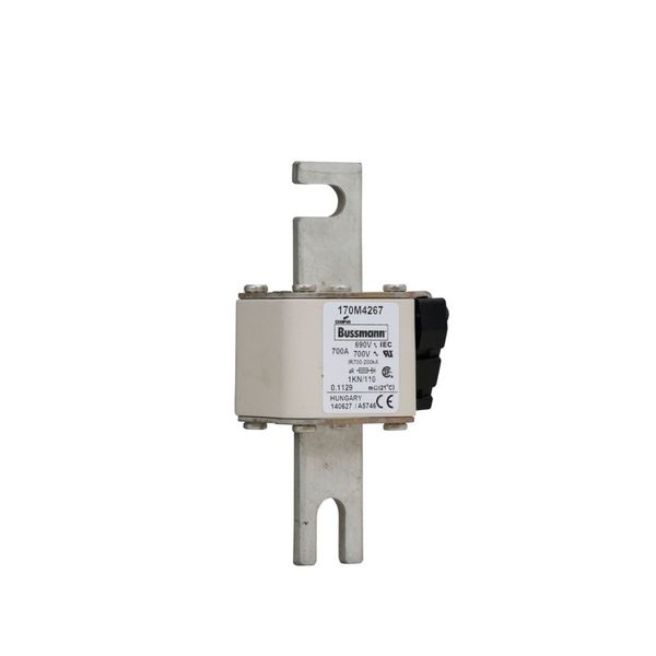 Fuse-link, high speed, 700 A, AC 690 V, DIN 1, 53 x 69 x 138 mm, aR, DIN, IEC, single indicator image 13