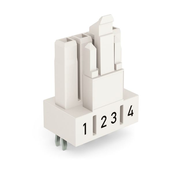 Socket for PCBs straight 4-pole white image 1