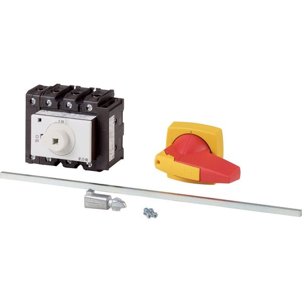 Main switch, P3, 100 A, rear mounting, 3 pole + N, 1 N/O, 1 N/C, Emergency switching off function, Lockable in the 0 (Off) position, With metal shaft image 4