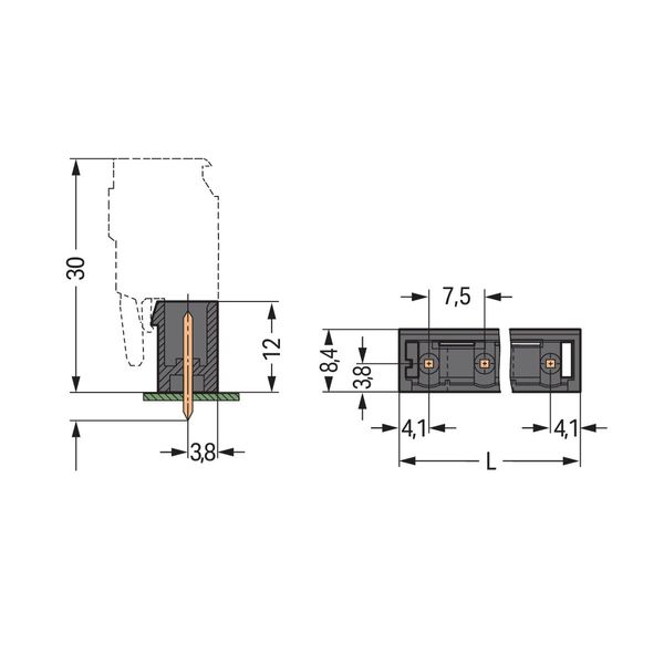 THR male header 1.2 x 1.2 mm solder pin straight black image 3