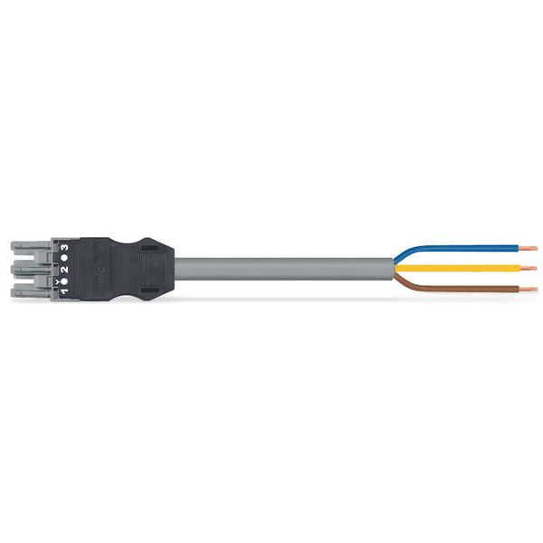 pre-assembled connecting cable;Socket/open-ended;3-pole;gray image 2