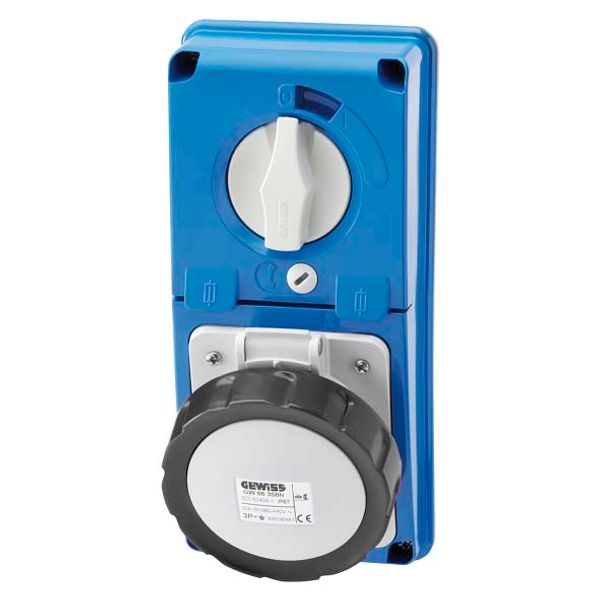 VERTICAL FIXED INTERLOCKED SOCKET OUTLET - WITHOUT BOTTOM - WITH FUSE-HOLDER BASE - 3P+E 16A 480-500V - 50/60HZ 7H - IP67 image 2