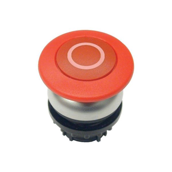 Mushroom actuator, RMQ-Titan, Mushroom, momentary, Mushroom red, red, inscribed, Bezel: titanium image 3