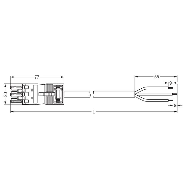 pre-assembled connecting cable Eca Socket/open-ended black image 7