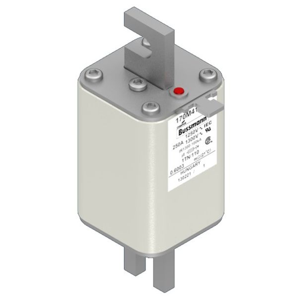 Fuse-link, high speed, 250 A, AC 1250 V, size 1, 53 x 66 x 138 mm, aR, DIN, IEC, type T indicator image 3