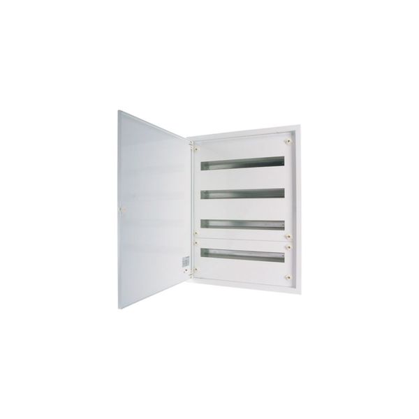 Complete flush-mounting/hollow wall slim distribution board, white, 33 SU per row, 6 rows, 100 mm mounting depth image 1