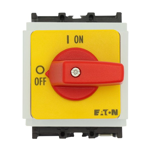 On-Off switch, P1, 32 A, service distribution board mounting, 3 pole, Emergency switching off function, with red thumb grip and yellow front plate image 12