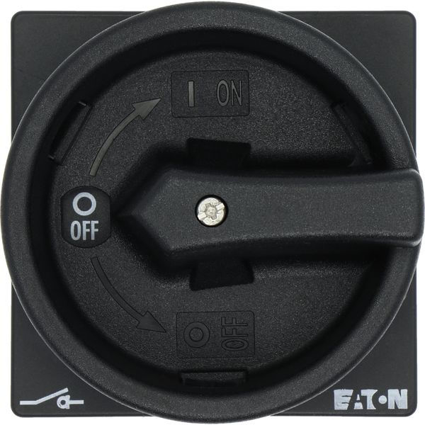Main switch, P1, 32 A, rear mounting, 3 pole, STOP function, With black rotary handle and locking ring, Lockable in the 0 (Off) position image 35