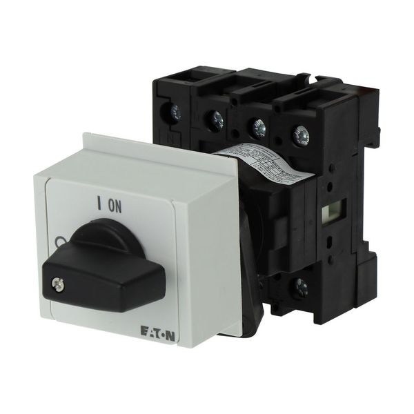 On-Off switch, P1, 40 A, service distribution board mounting, 3 pole + N, with black thumb grip and front plate image 5