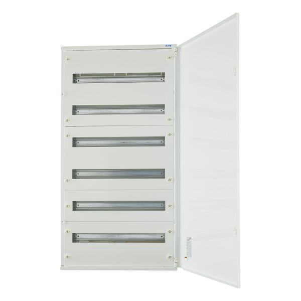 Complete surface-mounted flat distribution board, white, 24 SU per row, 6 rows, type C image 10