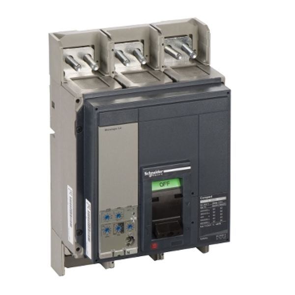 circuit breaker ComPact NS800N, 50 kA at 415 VAC, Micrologic 5.0 trip unit, 800 A, fixed,3 poles 3d image 2