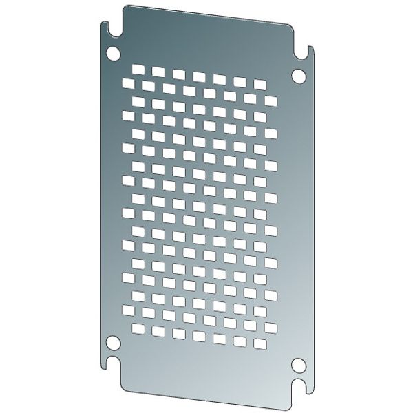 Mounting plate, perforated, galvanized, for HxW=400x300mm image 1