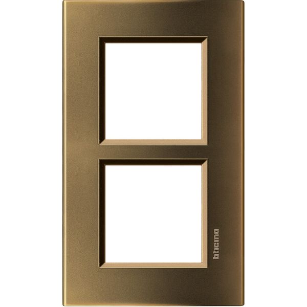 LL - cover plate 2x2P 57mm shiny bronze image 1