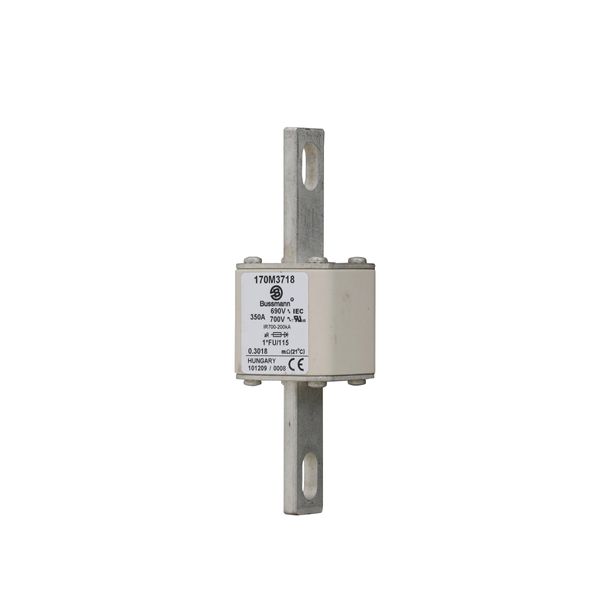 Fuse-link, high speed, 350 A, AC 690 V, compact size 1, 45 x 45 x 148 mm, aR, IEC, UL image 2