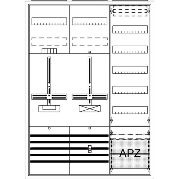 DA37BC Meter board, Field width: 3, Rows: 57, 1100 mm x 800 mm x 215 mm, Isolated (Class II), IP31 image 17
