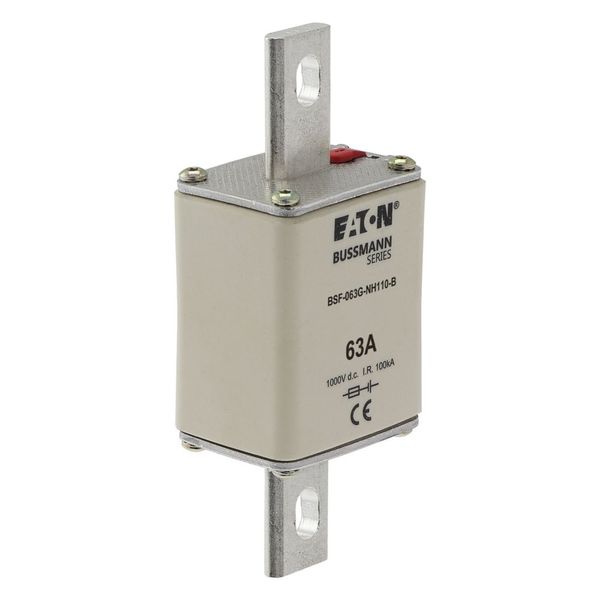 Fuse-link, high speed, 63 A, DC 1000 V, NH1, 40 x 53 x 135 mm, gBat, IEC, bolted connection image 19