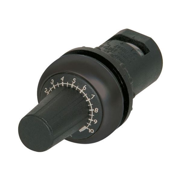Potentiometer, Classical, M22, 22.5 mm, R 10 kΩ, P 0.5 W, Bezel: black image 6