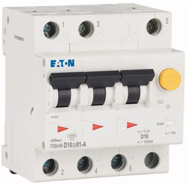 RCD/MCB combination, 10 A, 100 mA, MCB trip characteristic: D, 3p, RCD trip characteristic: A image 4