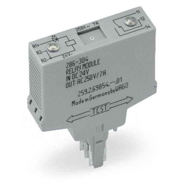 Relay module Nominal input voltage: 24 VDC 1 changeover contact gray image 2