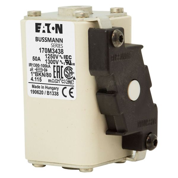 Fuse-link, high speed, 50 A, AC 1250 V, compact size 1, 45 x 59 x 81 mm, aR, IEC, UL, single indicator image 21