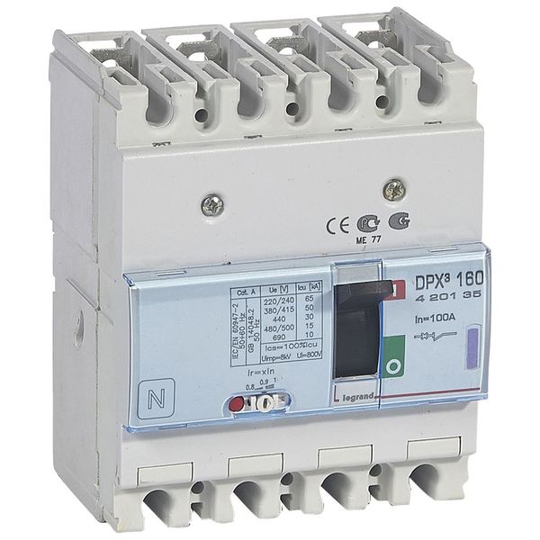 MCCB thermal magnetic - DPX³ 160 - Icu 50 kA - 400 V~ - 4P - 100 A image 2