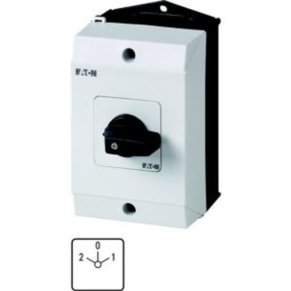 Reversing switches, T3, 32 A, surface mounting, 3 contact unit(s), Contacts: 6, 60 °, maintained, With 0 (Off) position, 2-0-1, SOND 30, Design number image 2