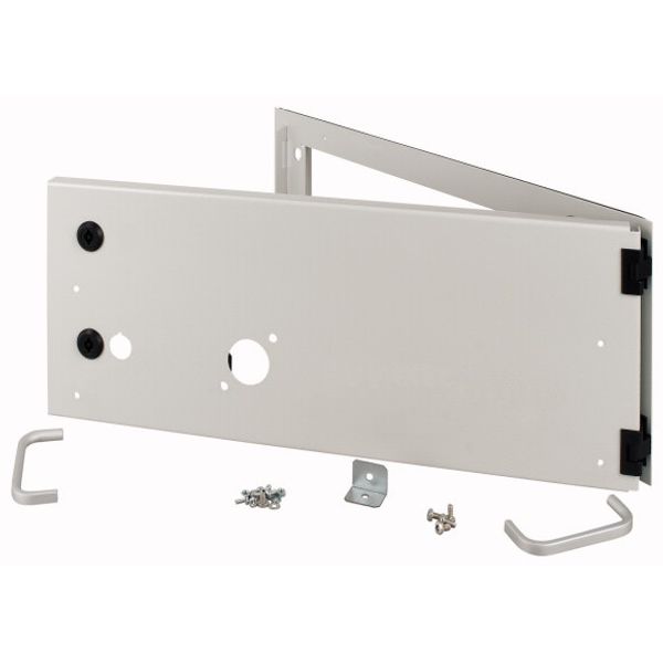 Opening metal front plate for drawer, closed IP55, H=225mm, grey image 1