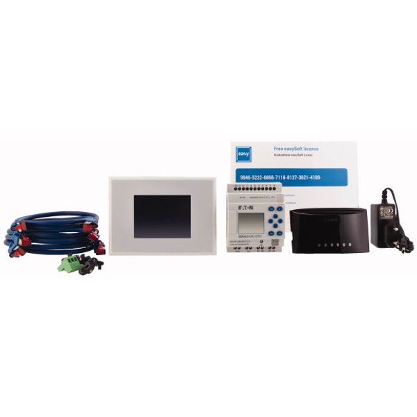 Starter package consisting of EASY-E4-DC-12TC1, XV-102-A0-35TQRB-1E4, Ethernet switch, 3xPatch cable, license easySoft 7 image 4