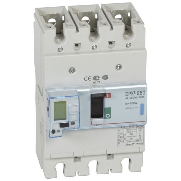 MCCB electronic release Sg - DPX³ 250 - Icu 70 kA - 400 V~ - 3P - 100 A image 1