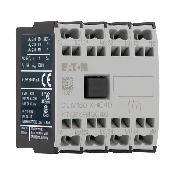 Auxiliary contact module, 4 pole, Ith= 16 A, 4 N/O, Front fixing, Spring-loaded terminals, DILMC40 - DILMC150 image 8