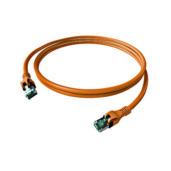 DualBoot PushPull Patch Cord, Cat.6a, Shielded, Orange, 1m image 1